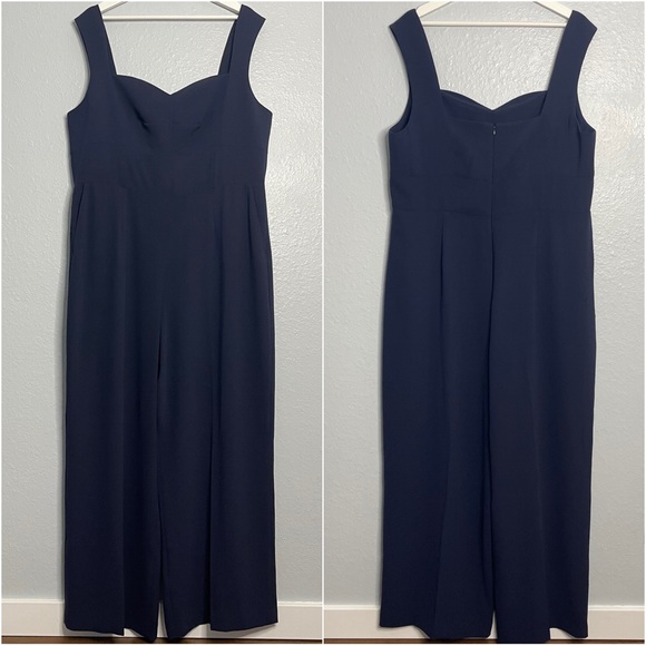 NWT Boden Navy Sweetheart Wideleg Sleeveless Jumpsuit with Pockets Size 16-18R - Picture 2 of 16